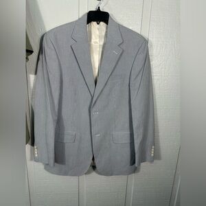 Nautica Men’s Blue and White Pin Stripes Blazer Size 40 R EUC